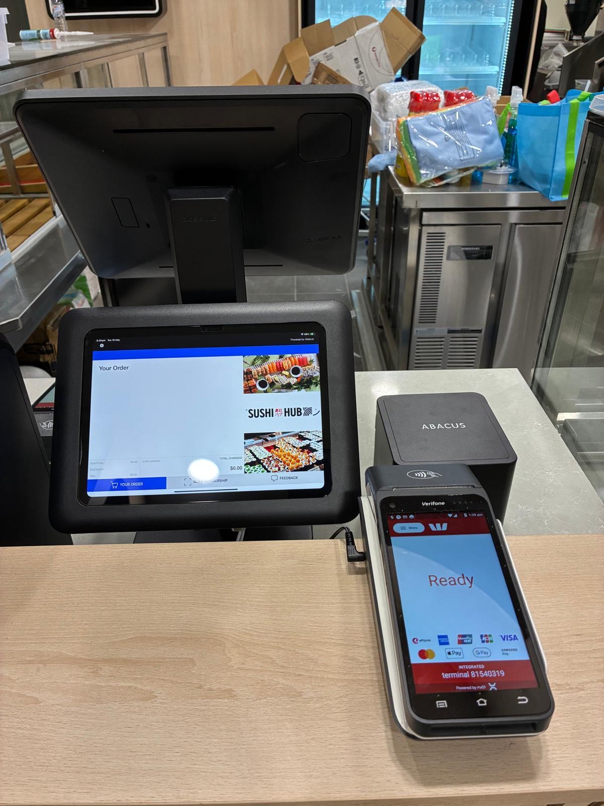 Abacus POS and payment terminal installed at Sushi Hub